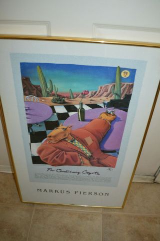 No Ordinary Coyote Rare Poster Print Markus Pierson Glass Framed Ready To Hang