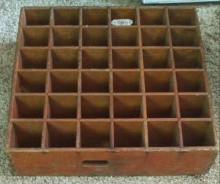 Vintage Antique Very Rare Soda Milk Pint Wooden Crate Holds 36 Bottles 22 " Sq