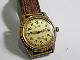Lusina Geneve 17 Jewel Gold Plated Mechanical Rare Vintage Gents Watch