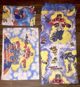 Rare Vintage 1984 Hasbro Transformers Blanket,  Bed Sheet & Pillow Case Retro