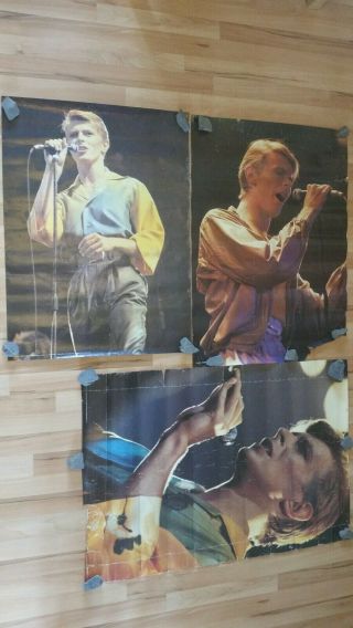 Three Rare Vintage David Bowie Stage Isolar Ii Tour Posters