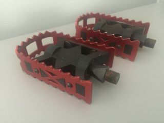 Old Bmx Excaliber Pedals 1/2 For 1pc Red Very Rare