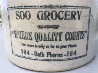 RARE RED WING STONEWARE ADVERTISING SOO GROCERY SIOUX FALLS,  SD BUTTER CROCK 2