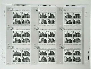 Gb Rare 1978 Post Office Neg - Photo Plate - London 1980 Stamp Ex Miniature Sheet