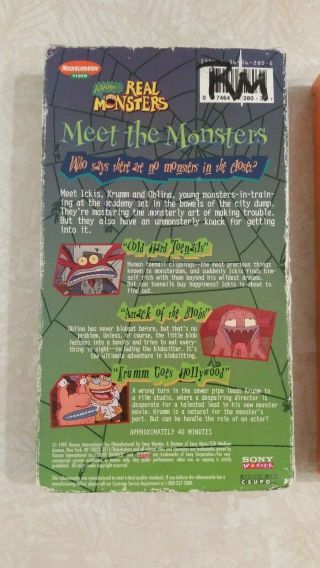 RARE AAAHH Real Monsters VHS Nickelodeon: Meet the Monsters VHS 3