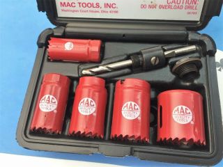 Mac Tools Nos Hole Saw Kit In Display Case Rare Hs9595 7/8 - 1.  5 " 22 - 38mm Usa