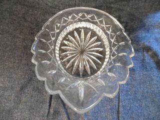Vintage Cut Molded Crystal Clear Glass Crown Bowl Vase Rare Shape Please Read