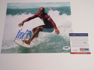 Kelly Slater Signed 8x10 Photo Psa/dna Surfing Legend Rare Wow Y39426