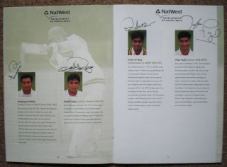 ENGLAND v PAKISTAN 1998 U19 SIGNED CRICKET TOUR GUIDE Rare Signatures Autographs 5