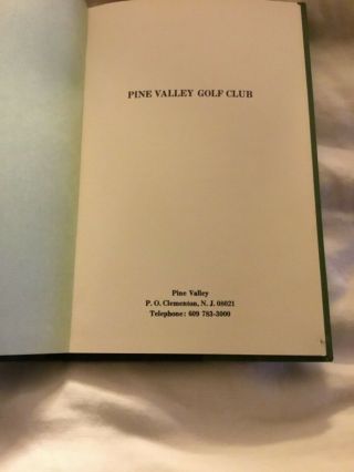 Rare Pine Valley Golf Club Membership directory Book Hardcover 1972 M.  Granville 2