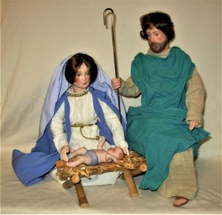 Rare 1997 Ashton Drake Holy Family Nativity Porcelain Dolls By Brigitte Deval
