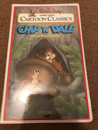 Disney - Cartoon Classic: Chip ‘n’ Dale Vol 1 Vhs (white Clam Shell) Rare/htf
