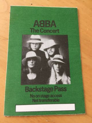 Abba 1979 Backstage Pass Green Rare