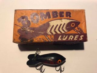 Vintage Rare Bomber No.  405 Fishing Lure Box With Papers And A Red Side Lure