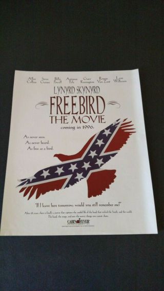 Lynyrd Skynyrd " Freebird The Movie " 1996 Rare Print Promo Poster Ad