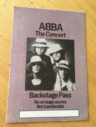 Abba 1979 Backstage Pass Mauve Rare