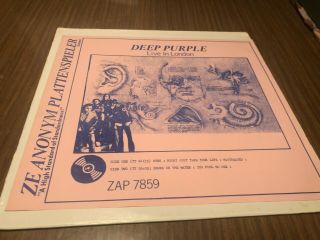 Deep Purple Live In London Rare Live Hard Rock Zap Lp