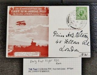 Nystamps Great Britain Stamp Early First Flight Fdx Rare