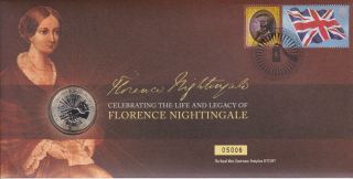 Gb Stamps First Day Cover 2010 Florence Nightingale & Rare Uncirculated £2 Coin