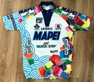 Mapei Colnago Quick Step Sportful Uci 1998 Rare White Cycling Jersey Size L