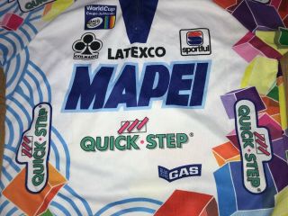 Mapei Colnago Quick Step Sportful Uci 1998 rare white cycling jersey size L 2