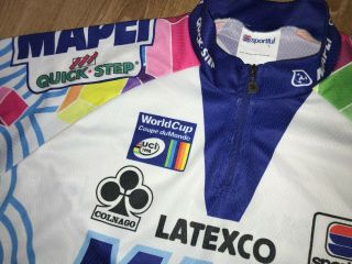 Mapei Colnago Quick Step Sportful Uci 1998 rare white cycling jersey size L 3