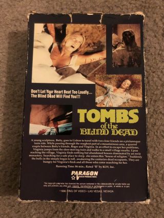 Tombs of the Blind Dead Big Box VHS Paragon video rare slasher horror 2