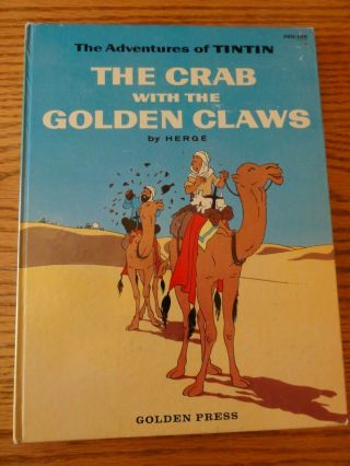 Rare Golden Book Adventures Of Tintin The Crab With The Golden Claws Herge 1959