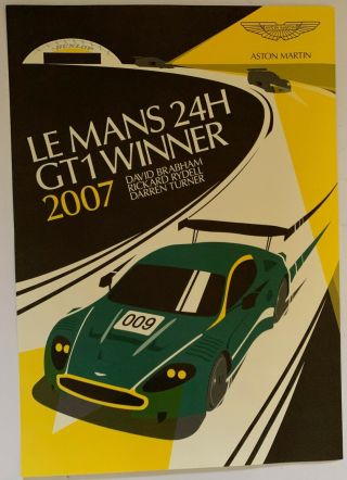 Le Mans 24h Gt1 Winner 2007 Poster Very Rare Brabham,  Rydell,  Turner.
