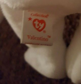 RARE: 1993/94 Valentino Bear Ty Beanie Baby with Brown Nose & Multiple Errors 4