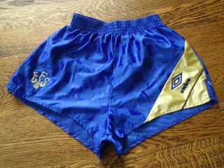 Everton 1986 Umbro Blue Away Shorts 30 " Unworn Rare Old Vintage