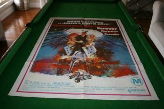 Diamonds Are Forever Rare 1971 Aust Orig 1 Sheet Movie Poster In Very Good Cond