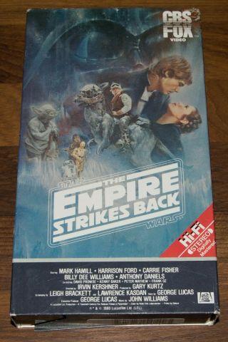 The Empire Strikes Back - Star Wars - Vhs - Cbs Fox Rare