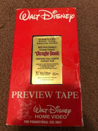 Disney - The Jungle Book (demo Tape) Vhs Ultra Rare