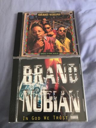Brand Nubian Cds X2 One For All & In God We Trust Rare Hip Hop Rap 1990 Nyc Cd