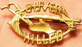 Rare 1890s South Bend Indiana Oliver Chilled Plow Farming Advertising Pin Badge