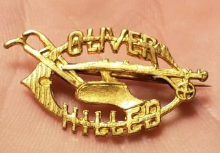 RARE 1890S SOUTH BEND INDIANA OLIVER CHILLED PLOW FARMING ADVERTISING PIN BADGE 2