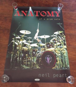 Rare Neil Peart Anatomy Drum Solo Limited Edition Poster Rush Litho Moon Mn - 100
