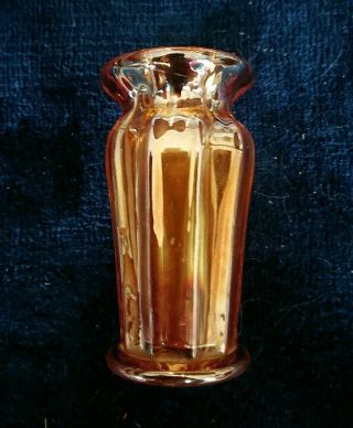 Rare Eda 4.  5 " Tiny Z2 Carnival Glass Spittoon Vase