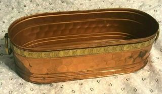 Vintage Large Hammered Copper Planter (16 Inches Long) Made In Holland Very Rare