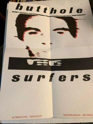 1983 Butthole Surfers Alternative Tentacles Promo Poster Rare