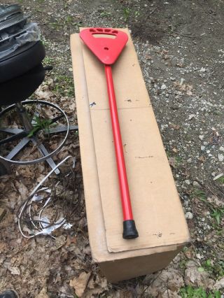 Red Flipstick Straight Adjustable Seat Walking Stick Rare