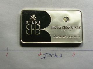 Henry Birks & Sons Limited Montreal Canada Rare Silver Bar B