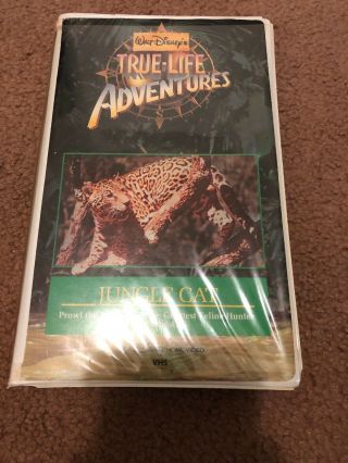 Disney - True Life Adventures:jungle Cat Vhs (white Clam Shell) Rare