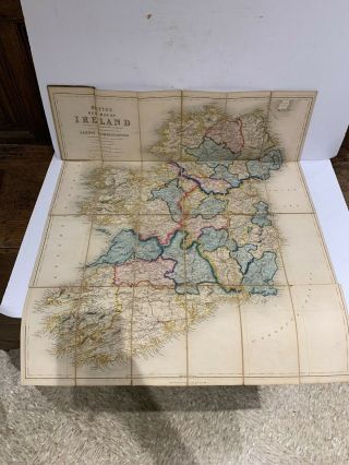 Rare Large 1847 Map Of Ireland - Hand Colored