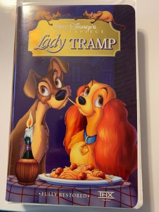 Lady And The Tramp Walt Disney Vhs Video Masterpiece Gold Label Rare
