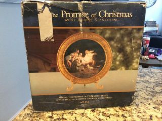 The Promise of Christmas by Robert Stanley Lighted Nativity Charger W/Stand RARE 7