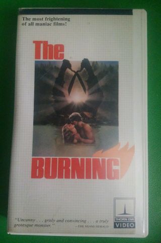 The Burning Vhs 1981 Rare Htf Oop Horror Slasher Thorn Emi Hbo Jason Alexander