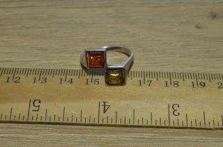 Rare Antique Natural baltic amber BUTTERSCOTCH EGG YOLK ring 925 4