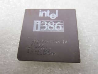 Intel I386 A80386dx - 33 Sx366 1985 Rare Vintage Cpu Processor,  Gold